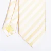Yellow Striped Satin Silk Ceremony Tie