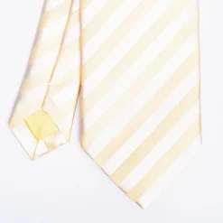 Yellow Striped Satin Silk Ceremony Tie